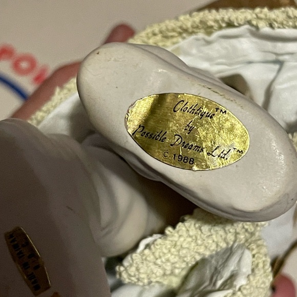 Possible Dreams Clothtiques Old World Santa  10” Tall White/Gold - Picture 7 of 8